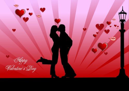Valentine's Day with couple kiss Vector Valentine's Day with couple kiss – 