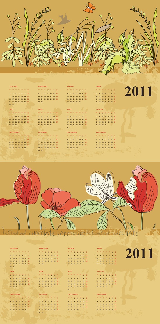 calendar 2011. PSD 2 file |