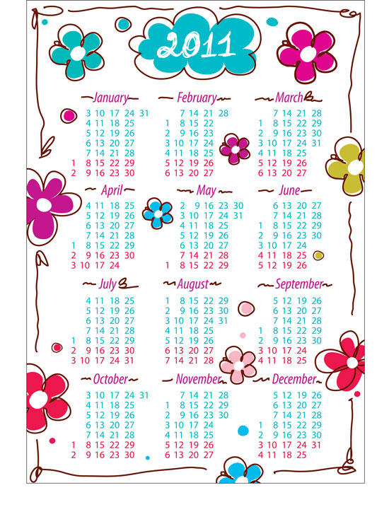 calendar template 2011. Calendar 2011 – template 4
