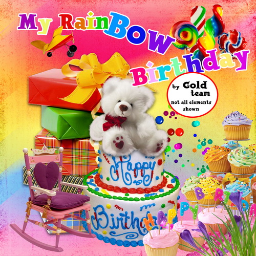 My Rainbow Birthday – Photoshop template. My Rainbow Birthday - Photoshop 