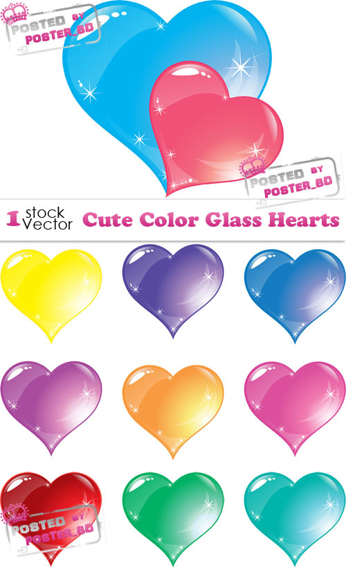 pictures of hearts to color. Cute Color Glass Hearts –